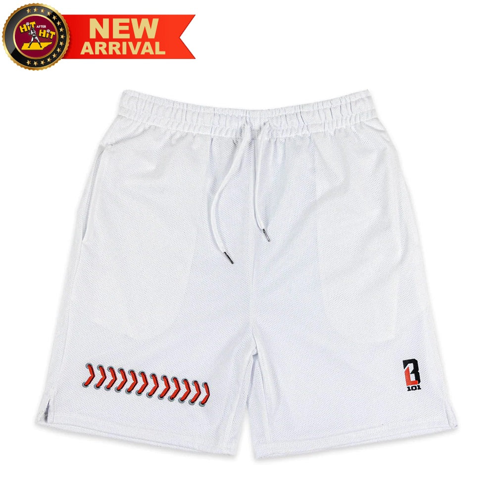 Baseball Seams Shorts - White - Adult