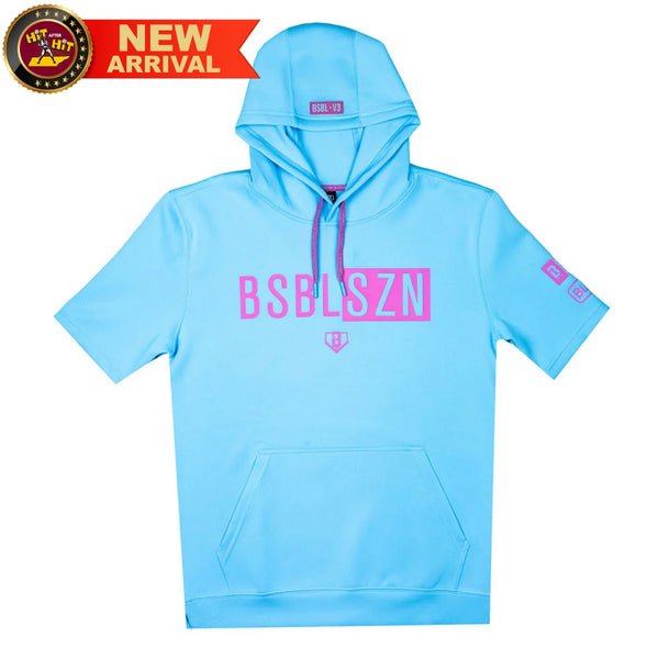 Short sleeve baseball hoodie sale