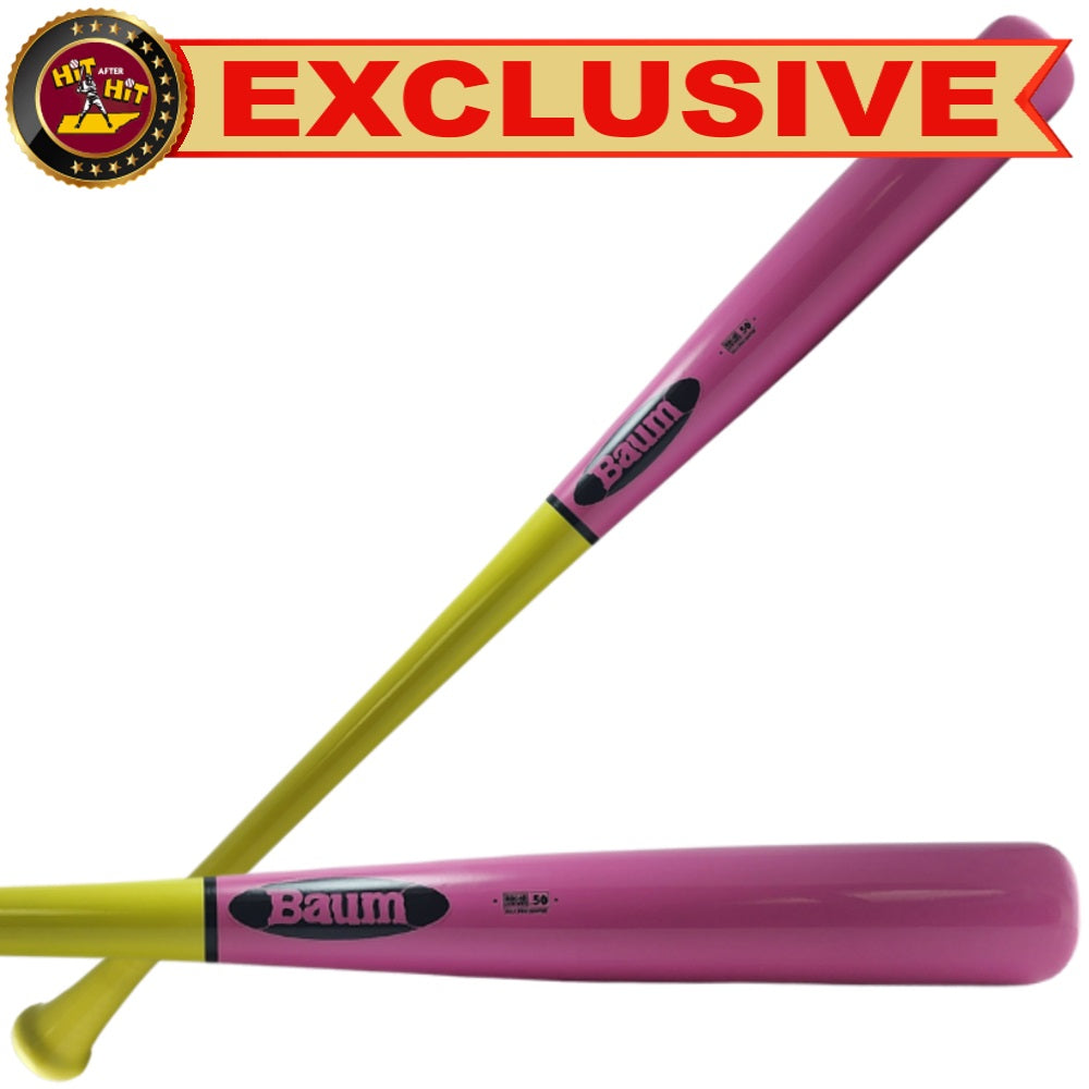 BAUM GOLD STOCK CUSTOM PRO FLARED HANDLE: YELLOW/PINK