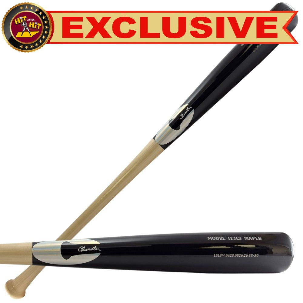 Chandler I13LS Natural/Black Maple Wood Bat