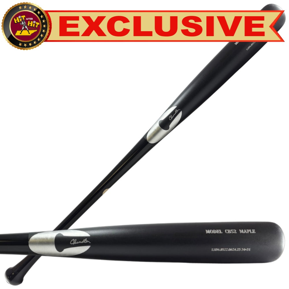 Chandler CB52 Maple Wood Bat: Black/Black