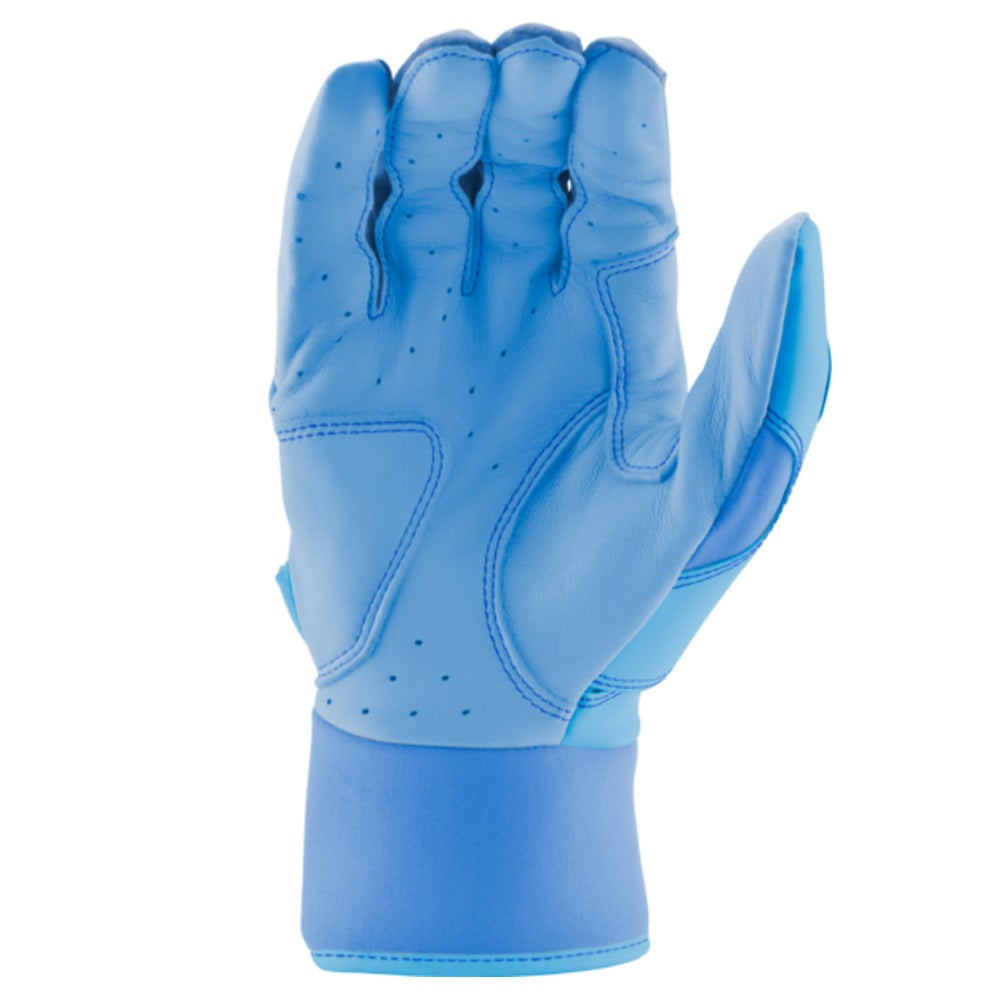 Custom Marucci Adult Columbia Blue-White Batting Gloves: MBGFZNP
