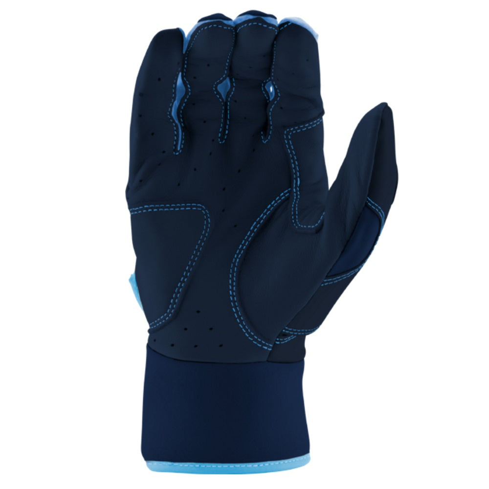Custom Marucci Adult Navy-Columbia Blue Batting Gloves: MBGFZNP