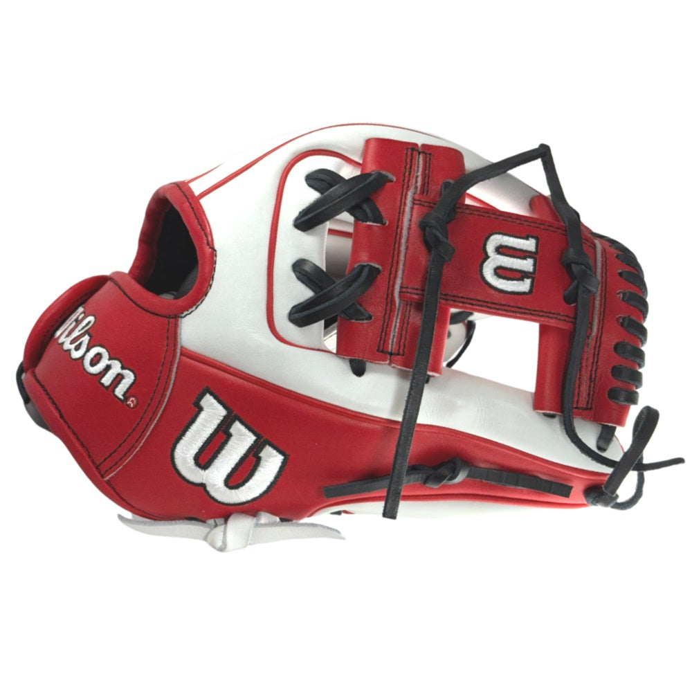 Wilson Custom A2000 DP15 White and Red 11.5" Infielders Glove