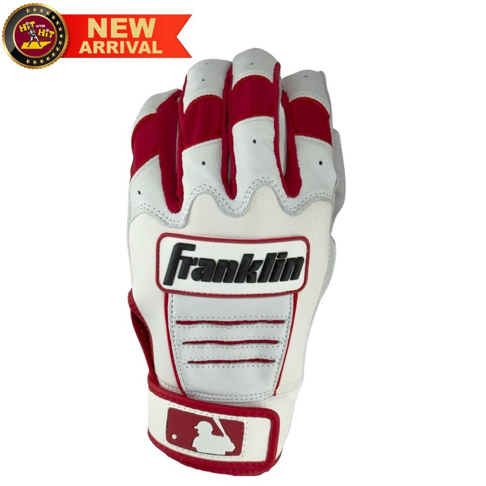 Franklin Custom CFX White/Red Batting Gloves