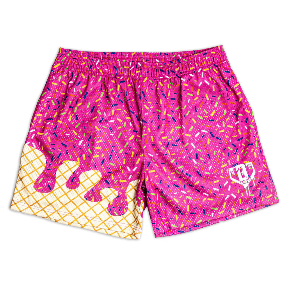 Baseball Lifestyle 101 Ice Cream Shorts - Strawberry - Adult