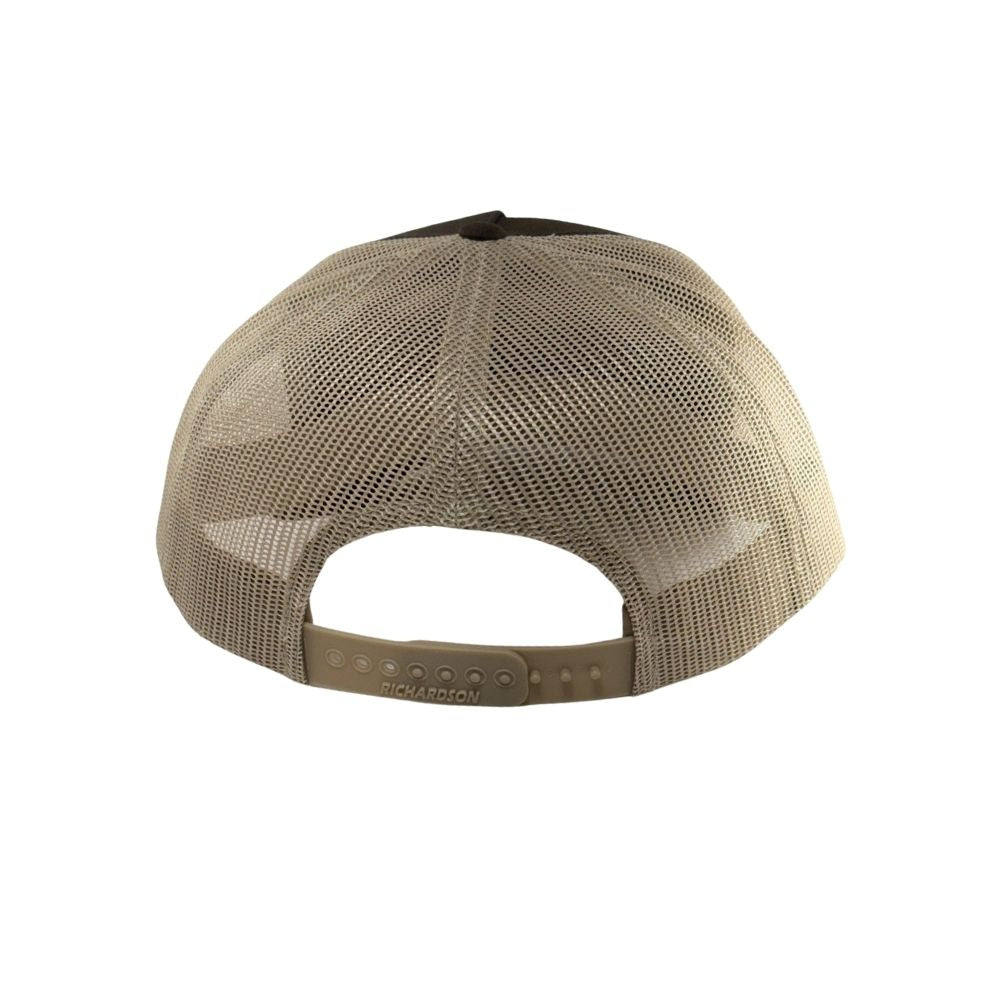 Richardson 112FPR Hit After Hit Rubber Patch 5 Panel Rope Cap: Brown/Khaki