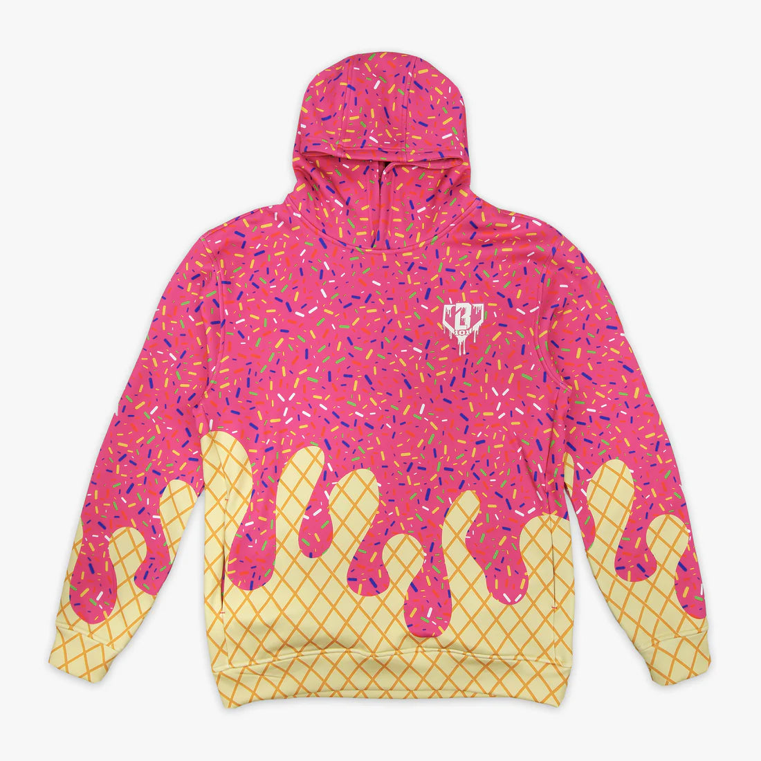Baseball Lifestyle 101 Youth Ice Cream Hoodie: Strawberry