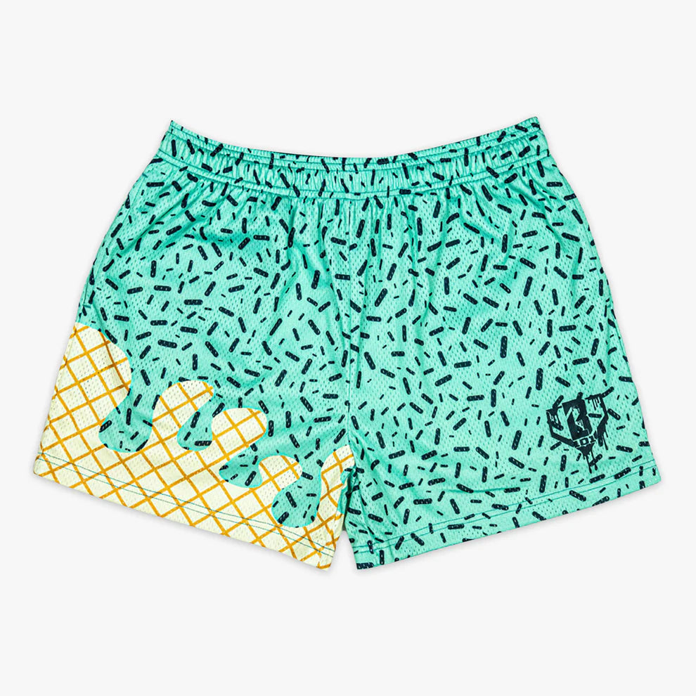 Baseball Lifestyle 101 Ice Cream Adult Shorts: Mint Baseball Lifestyle 101 Ice Cream Adult Shorts: Mint