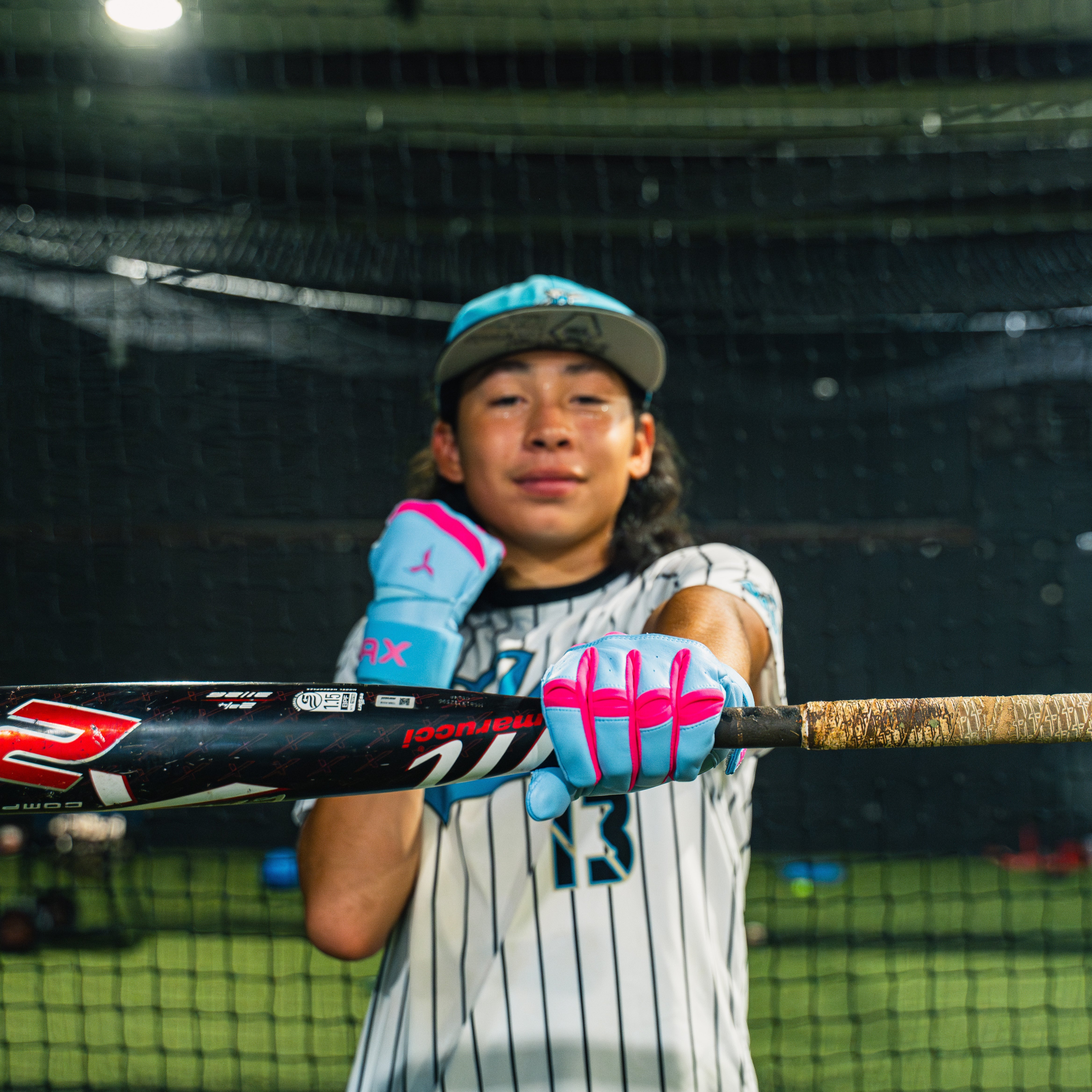 Jax Youth Strap Cuff Batting Gloves: Cotton Candy