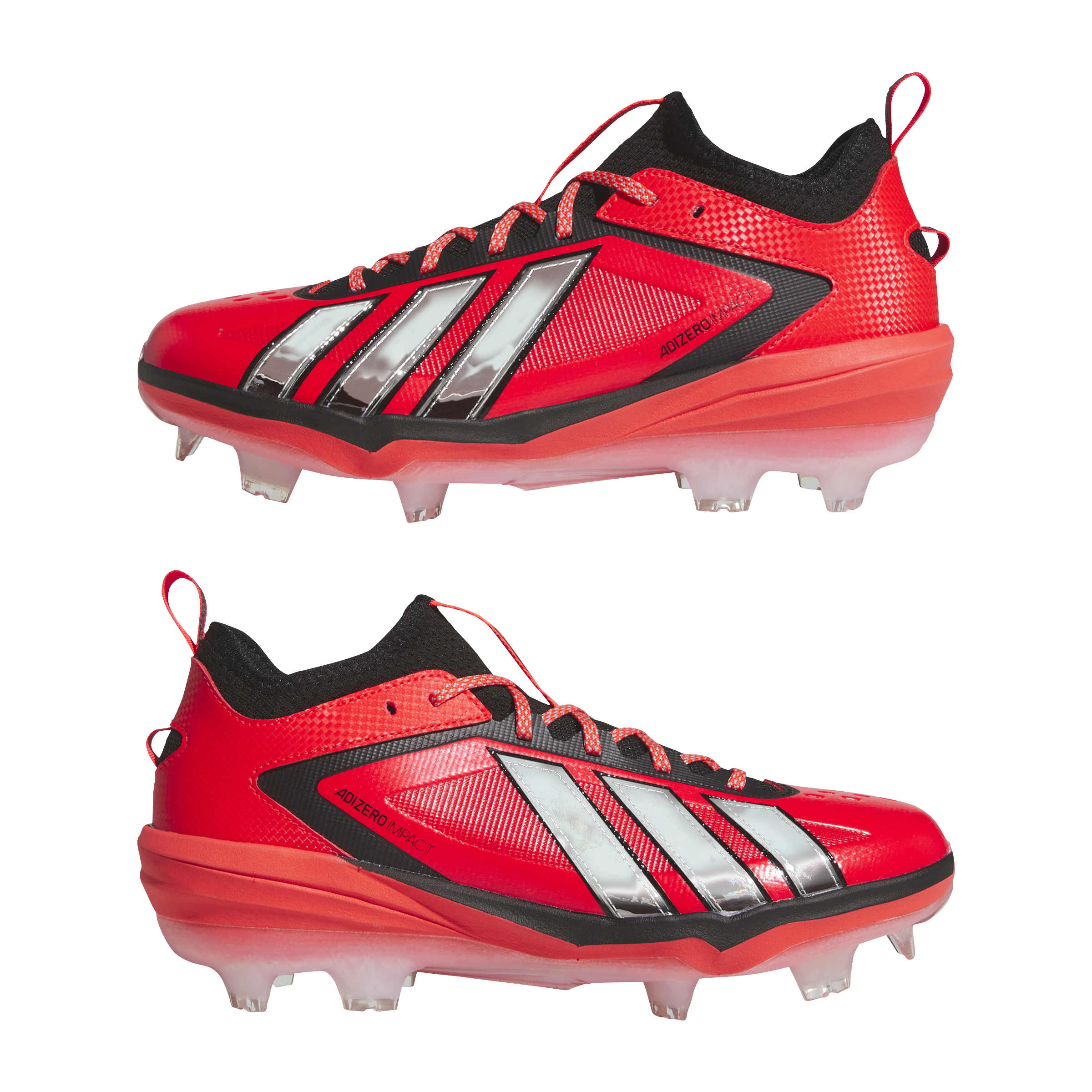 Adidas Adizero Impact 3.0 Red/Silver TPU Baseball Cleats: KI0802