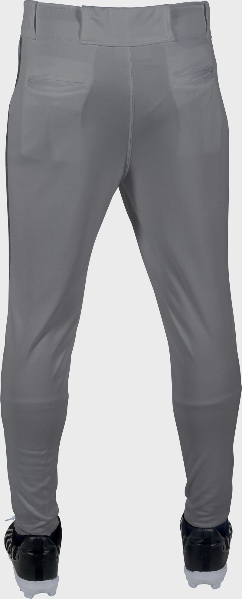 RAWLINGS LAUNCH ADULT GRAY/BLACK JOGGER FIT PIPED BASEBALL PANTS: LNCHJGP