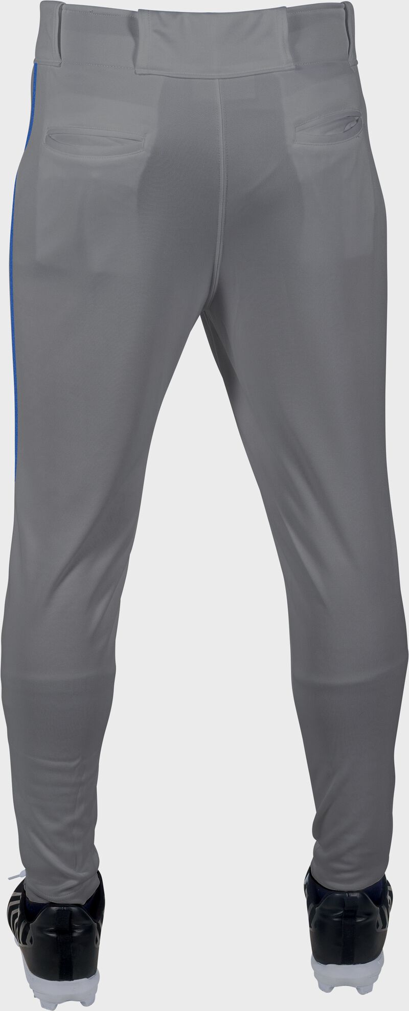 RAWLINGS LAUNCH ADULT GRAY/ROYAL JOGGER FIT PIPED BASEBALL PANTS: LNCHJGP