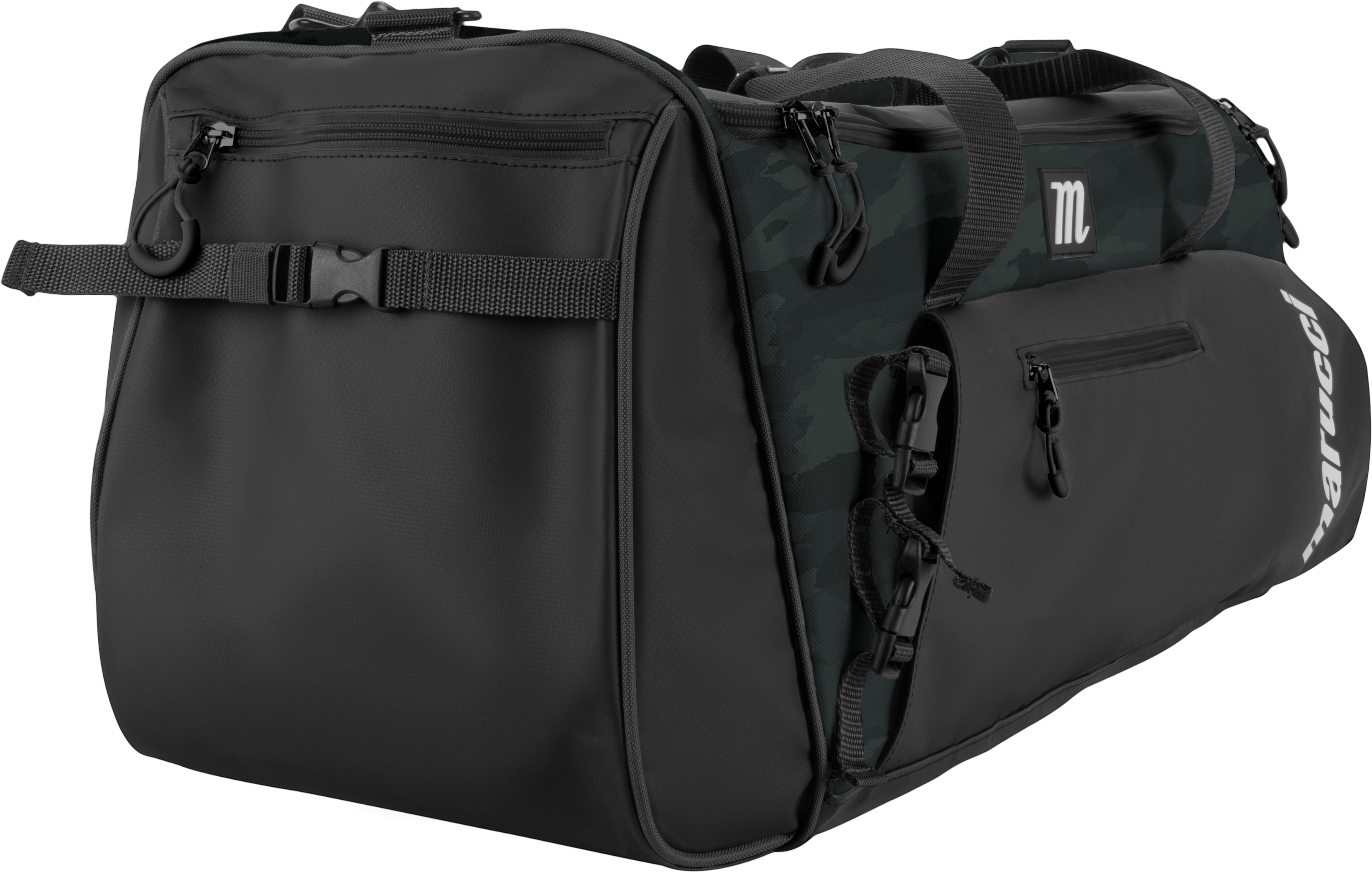 Marucci Pro Utility Duffle Bag:  Black/Black Duck Camo