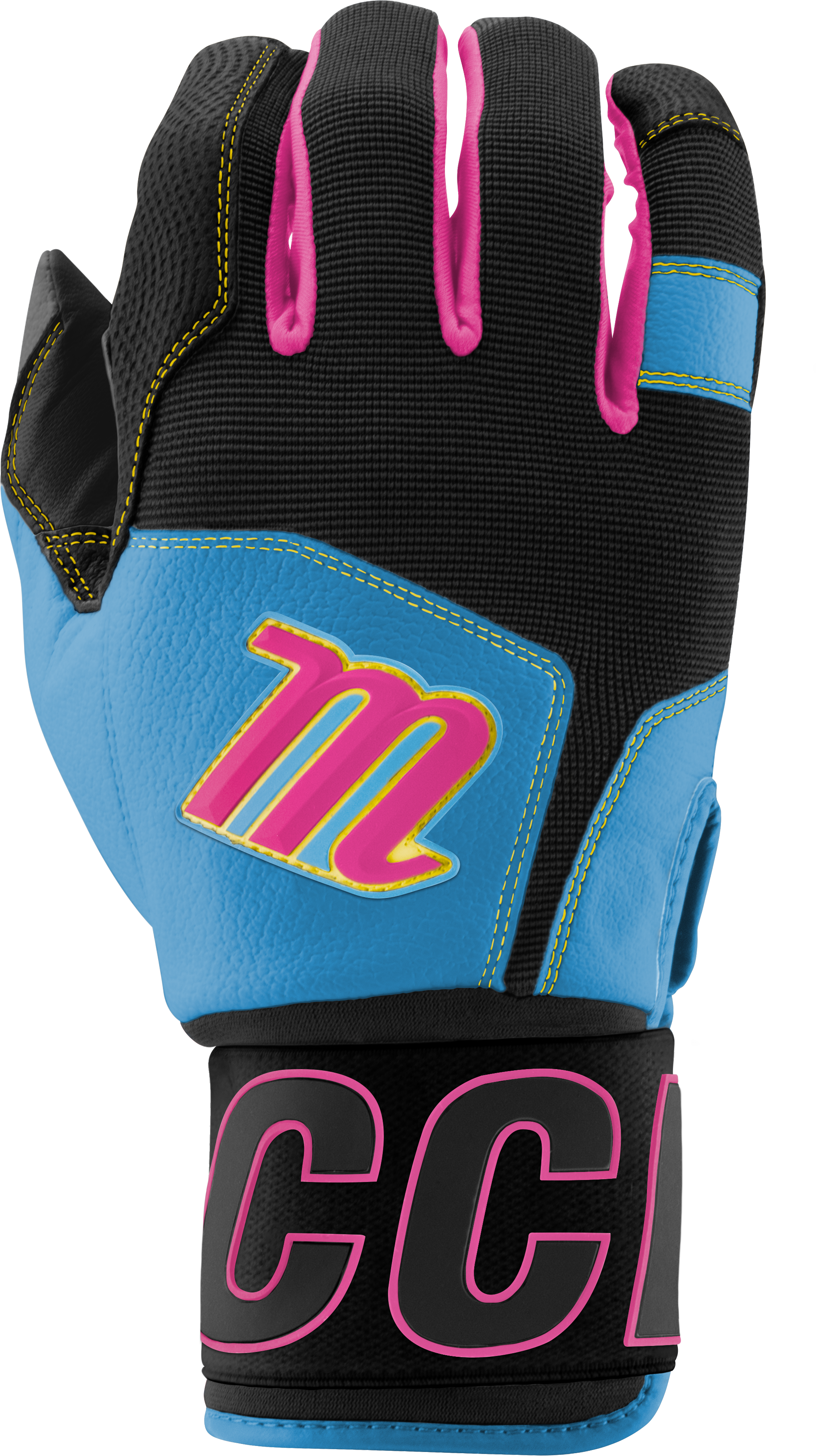 Marucci Youth Blacksmith Wrap Batting Gloves: MBG2BKSMY-BK/CB