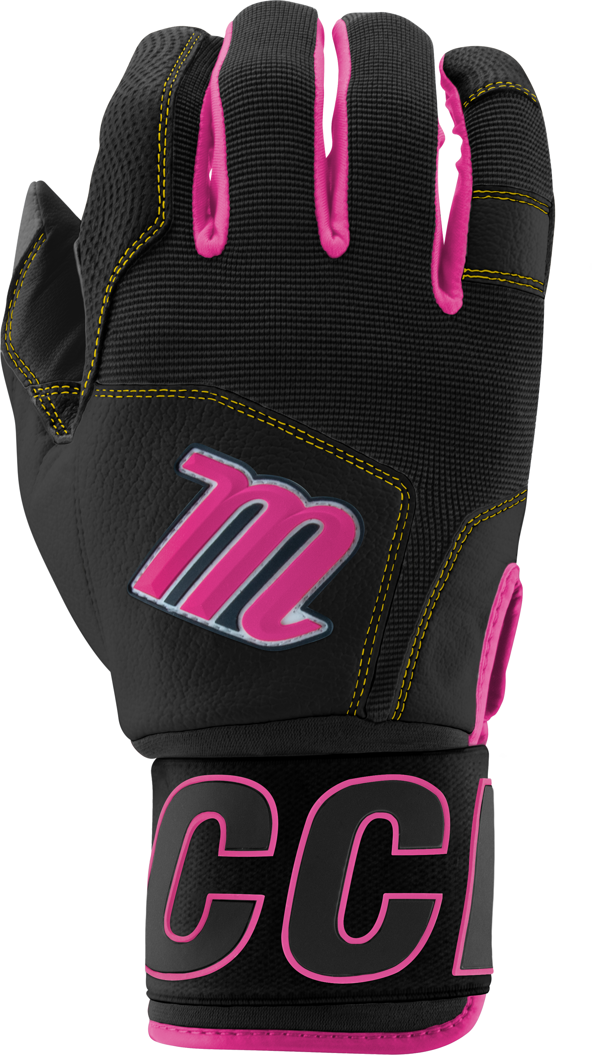 Marucci Adult Blacksmith Wrap Batting Gloves: MBG2BKSM-BK/PK