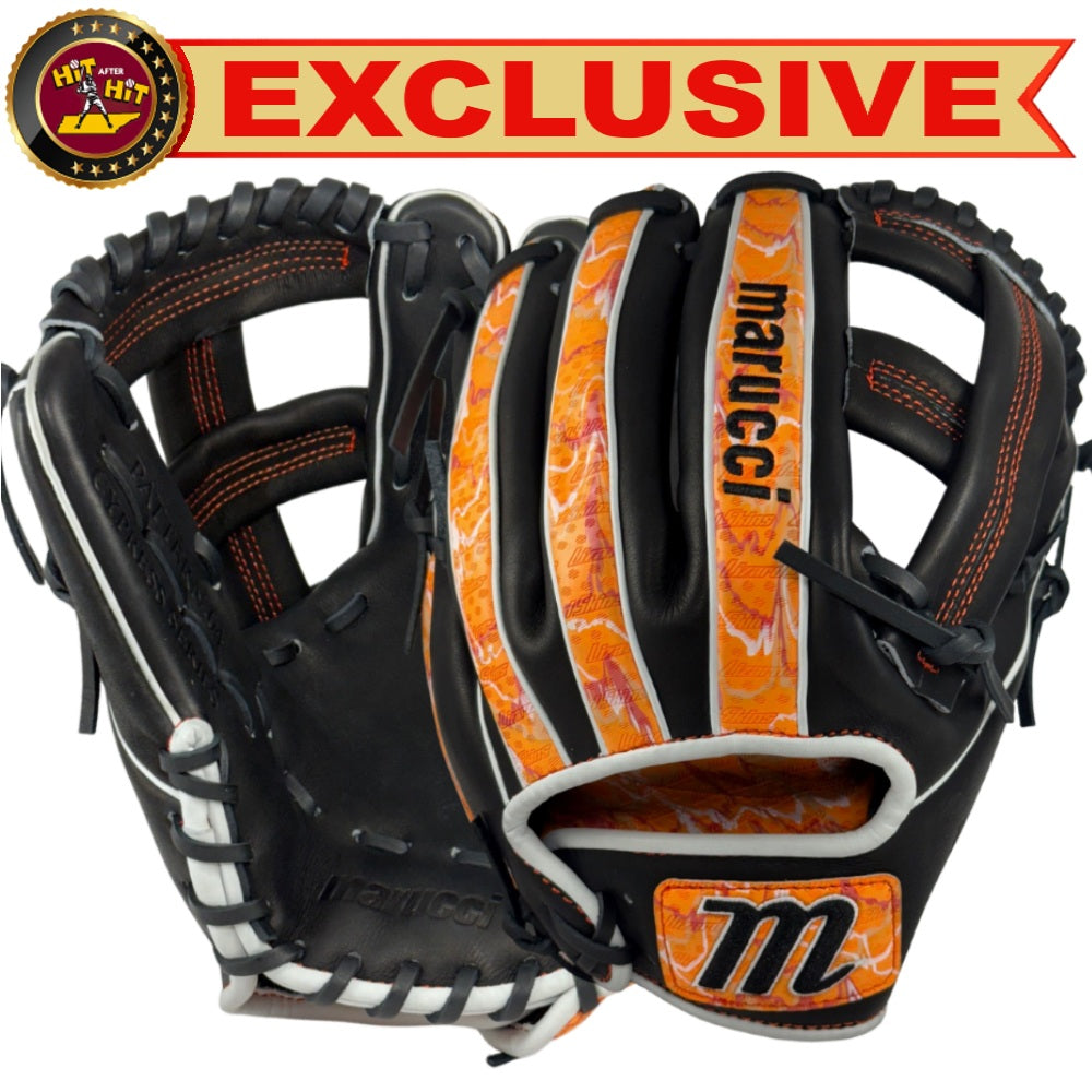Marucci Custom Exclusive Cypress 11.5" Baseball Glove: Black/Orange Crush