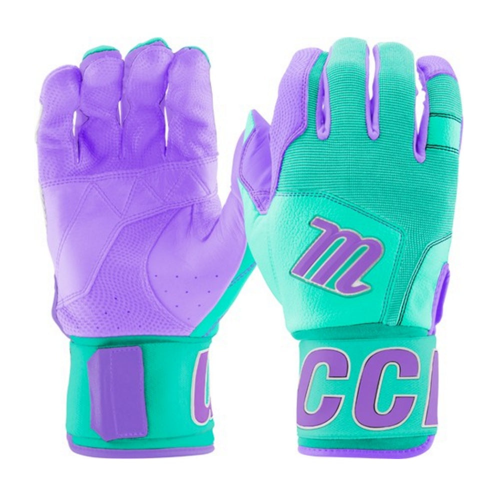 Marucci Adult Blacksmith Wrap Batting Gloves: MBG2BKSM-MT/PR