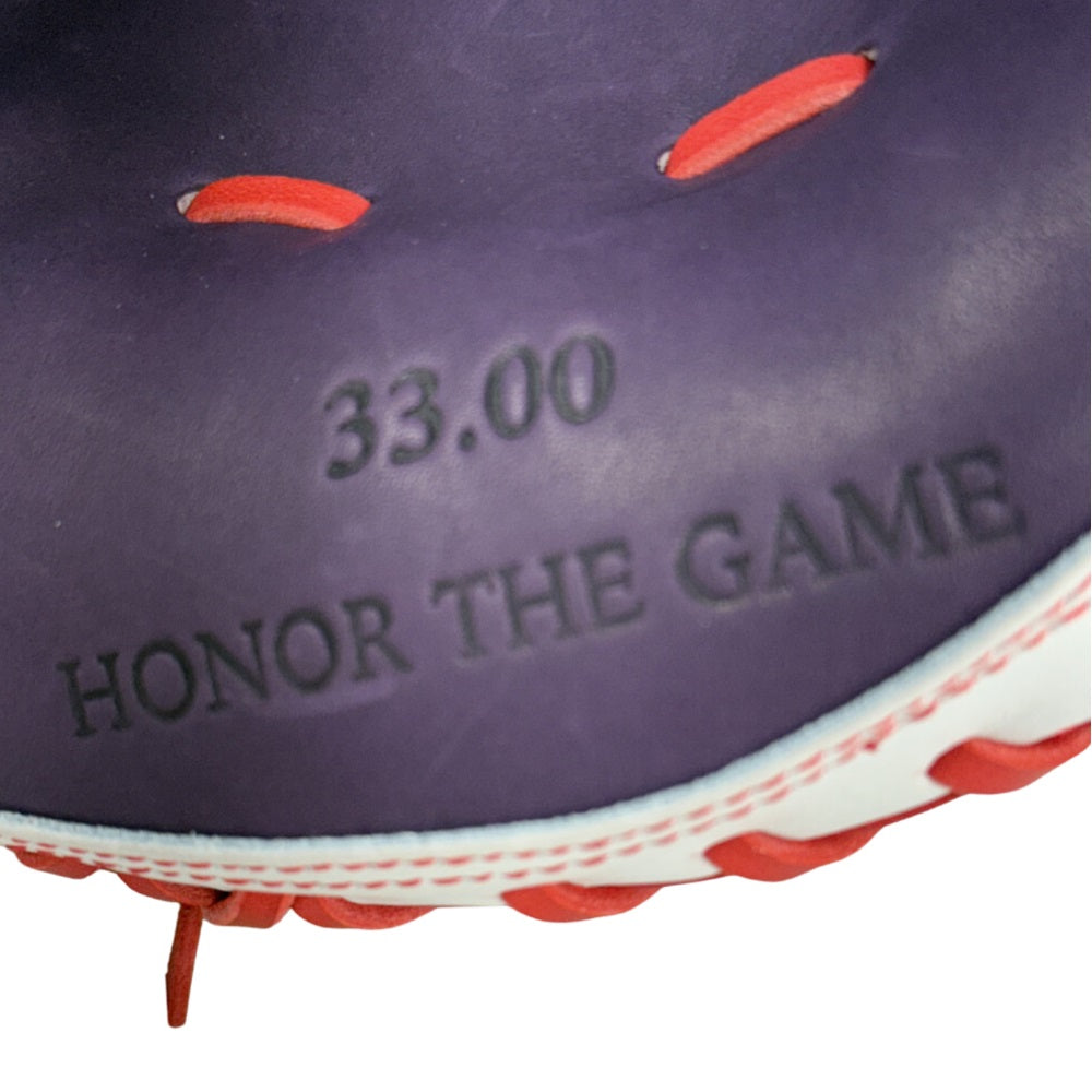 Marucci Custom Cyrpess 33" Baseball Catcher's Mitt: Purple/Red/White