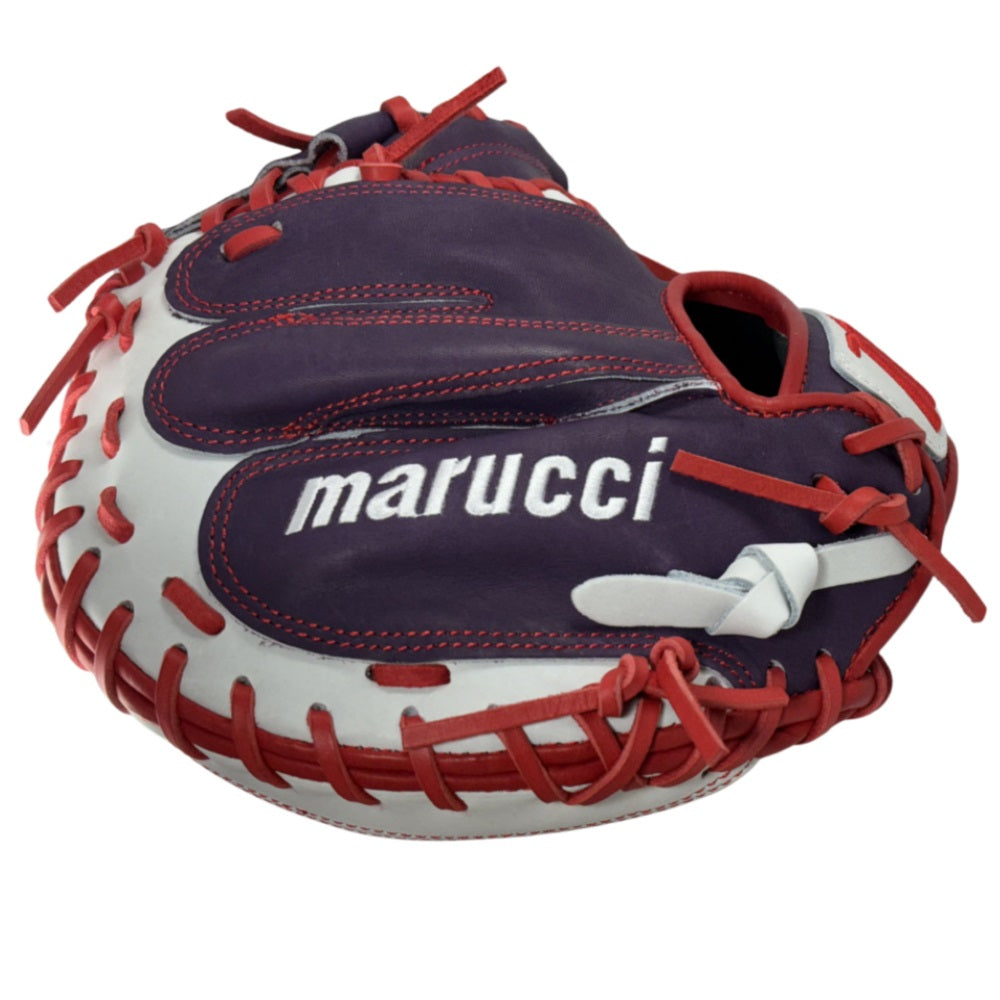 Marucci Custom Cyrpess 33" Baseball Catcher's Mitt: Purple/Red/White