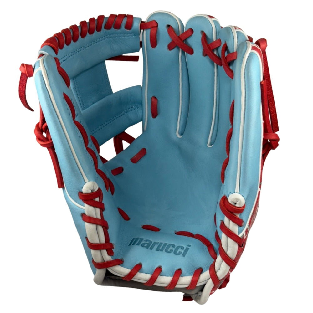 Marucci Custom Exclusive Cypress 11.5" Baseball Glove: Columbia Blue/Red/Scarlet Camo