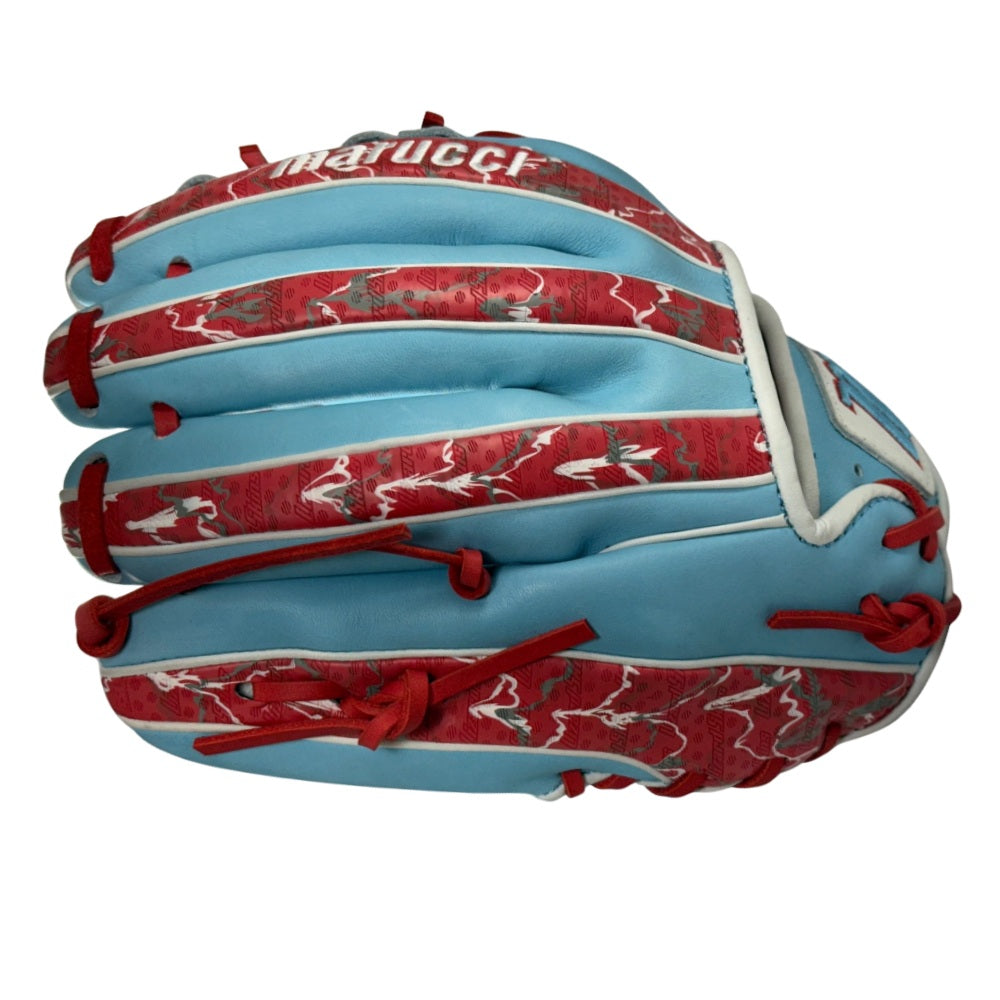 Marucci Custom Exclusive Cypress 11.5" Baseball Glove: Columbia Blue/Red/Scarlet Camo