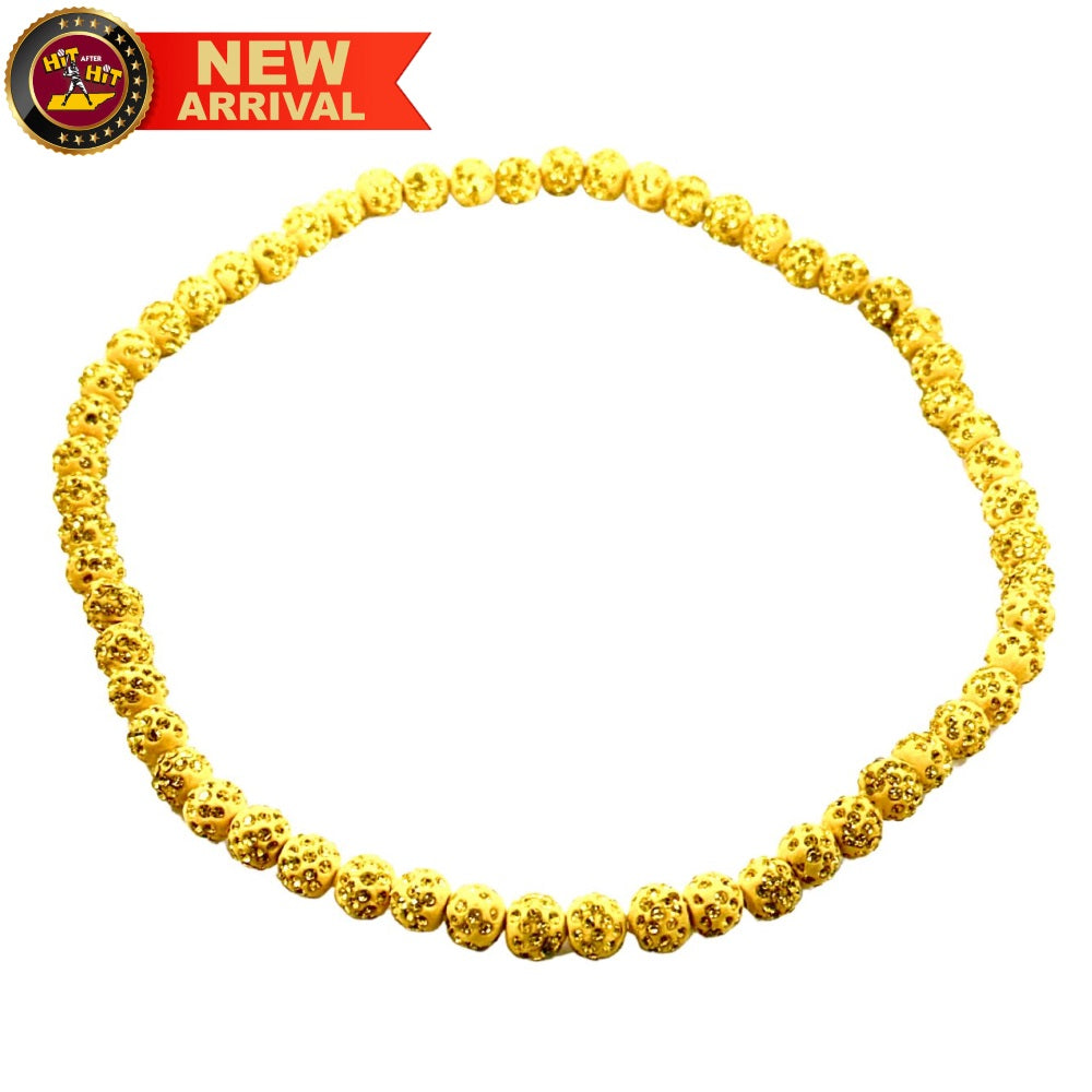 Rhinestone 20-inch Beaded Necklace: Gold