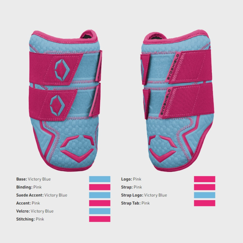 EVOSHIELD CUSTOM EXCLUSIVE PRO-SRZ™ 2.0 BATTER'S DOUBLE STRAP ELBOW GUARD: COTTON CANDY