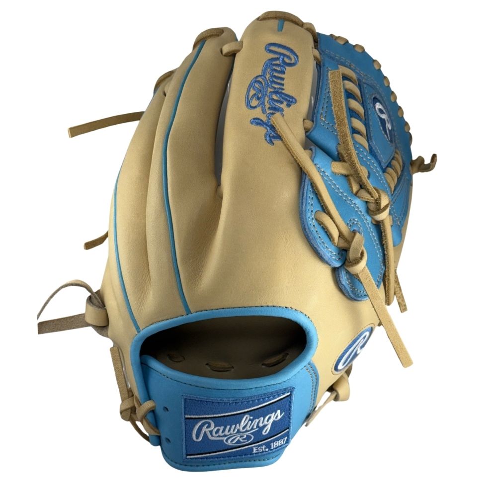 Rawlings Custom PRO206-30 Heart of the Hide 12" Pitcher's Glove: Camel/Columbia Blue