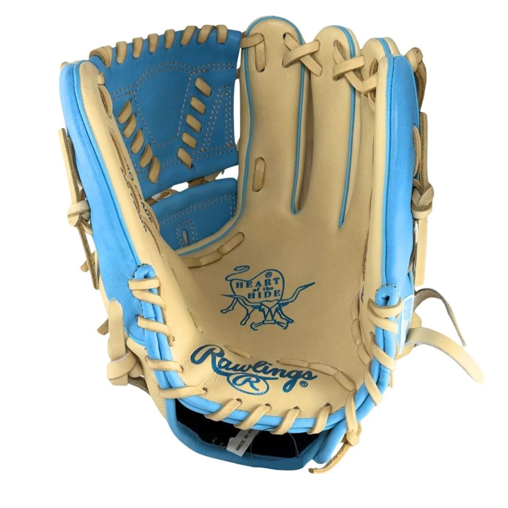 Rawlings Custom PRO206-30 Heart of the Hide 12" Pitcher's Glove: Camel/Columbia Blue