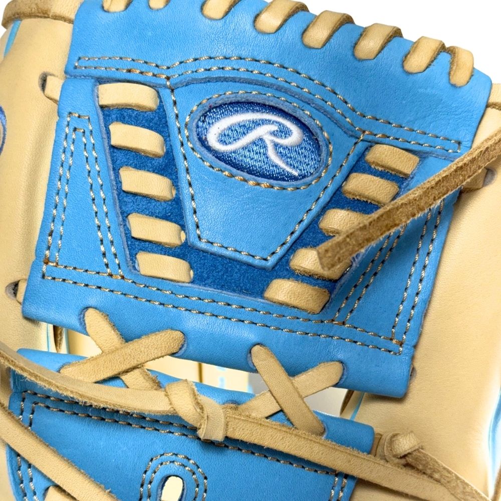 Rawlings Custom PRO206-30 Heart of the Hide 12" Pitcher's Glove: Camel/Columbia Blue