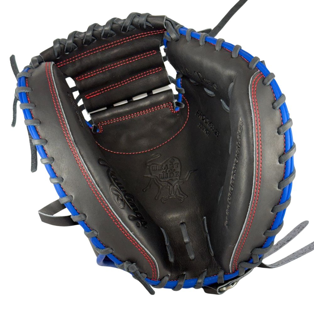Rawlings Custom 33" PROCM33-23 Heart of the Hide Catchers Mitt: Black/Royal/Red