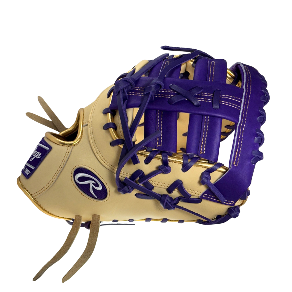 Rawlings Custom Camel/Purple/Gold HOH 13" First Base Mitt: PRODCTC-10