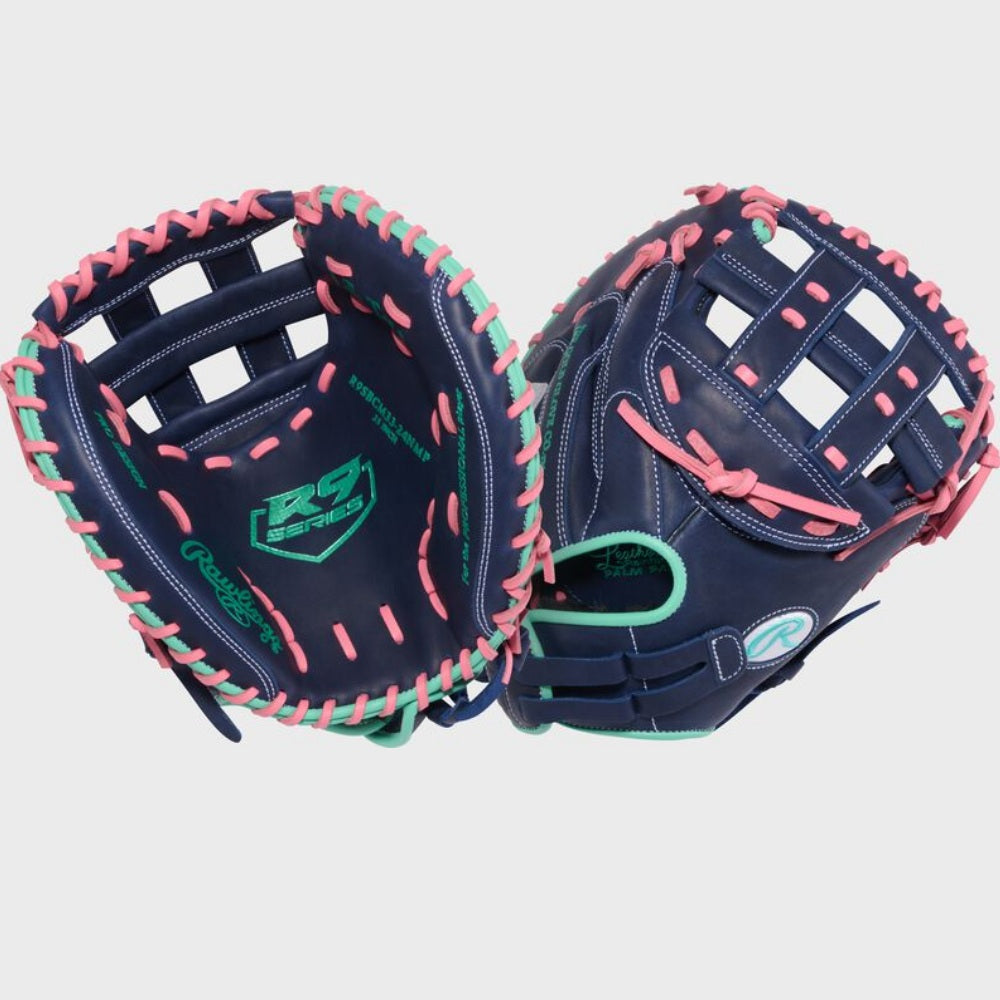 Rawlings R9 Series 33-inch Fastpitch Softball Catcher's Mitt: R9SBCM33-24NMP