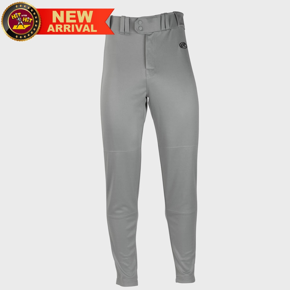 RAWLINGS LAUNCH ADULT JOGGER STYLE BASEBALL PANTS: GRAY