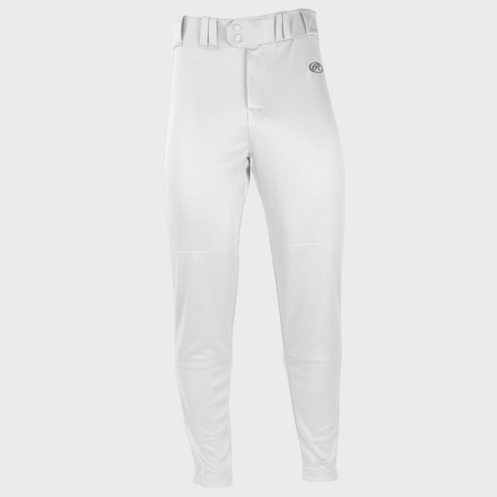 RAWLINGS LAUNCH ADULT JOGGER STYLE BASEBALL PANTS: WHITE