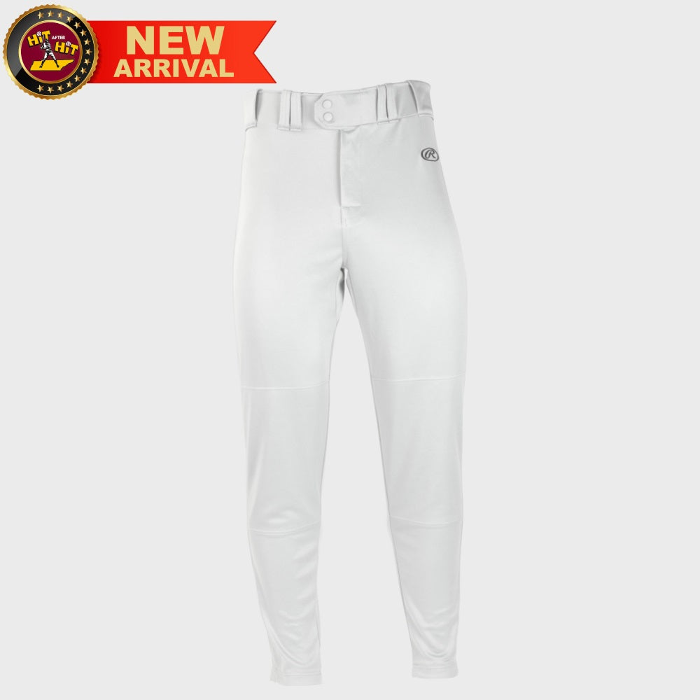 RAWLINGS LAUNCH ADULT JOGGER STYLE BASEBALL PANTS: WHITE