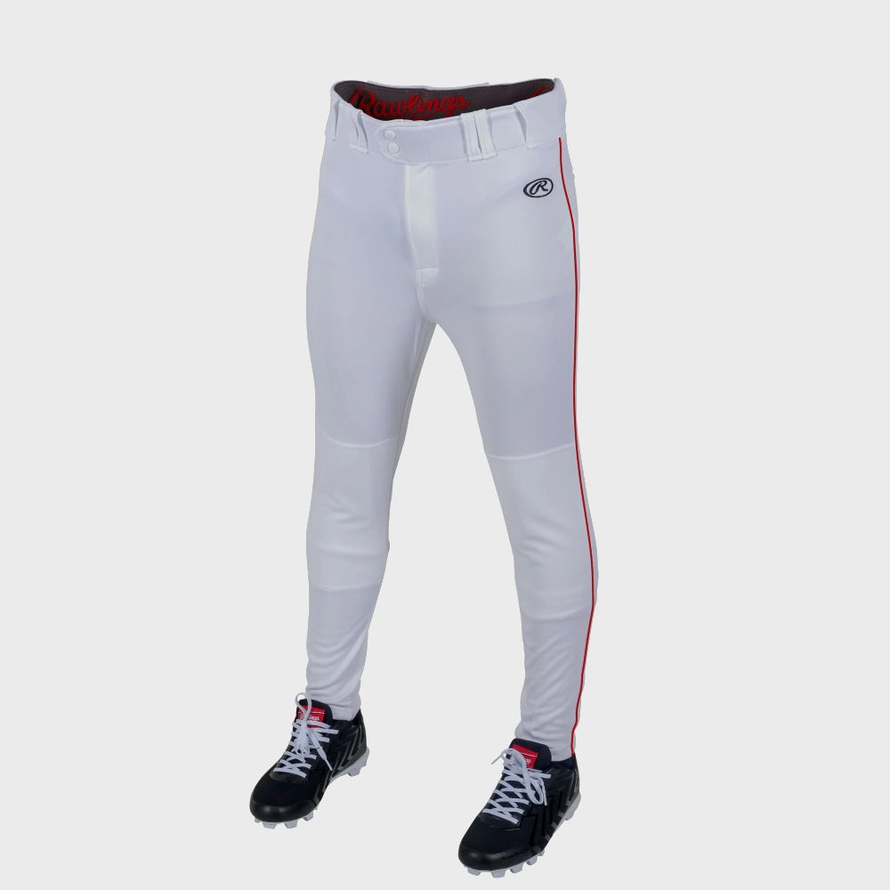 Rawlings Youth Launch White/Red Jogger Style Pants: YLNCHJGP