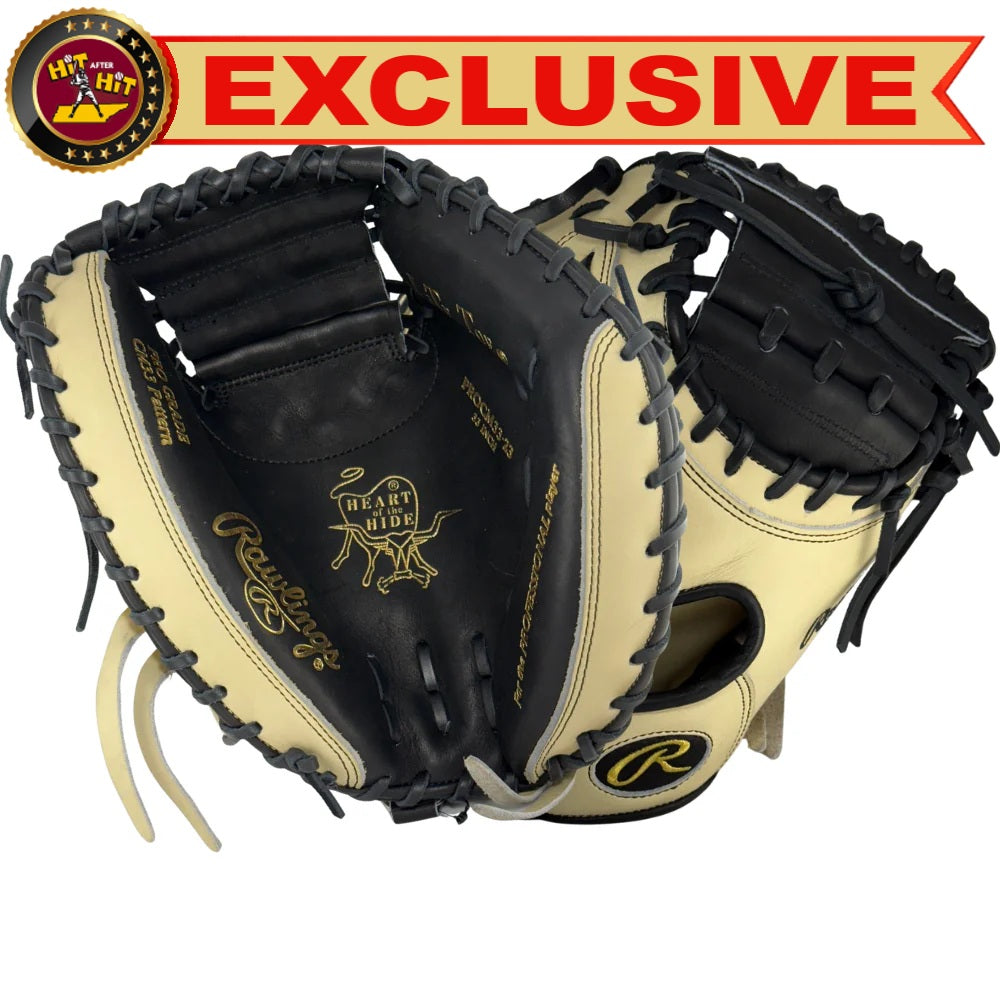 Rawlings Custom 33" Heart of the Hide Camel and Black Catchers Mitt: PROCM33DM-23