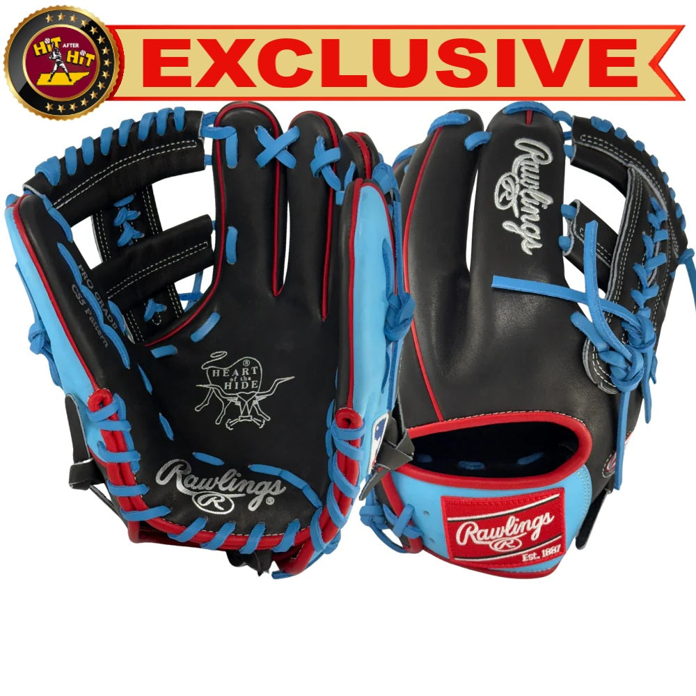 Rawlings Custom Black and Columbia Blue Heart of the Hide PROCS5-19 11.5" Baseball Glove