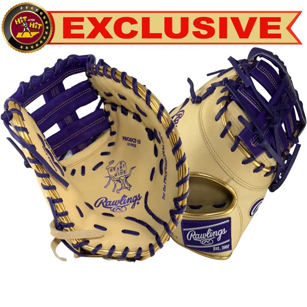 Rawlings Custom Camel/Purple/Gold HOH 13" First Base Mitt: PRODCTC-10