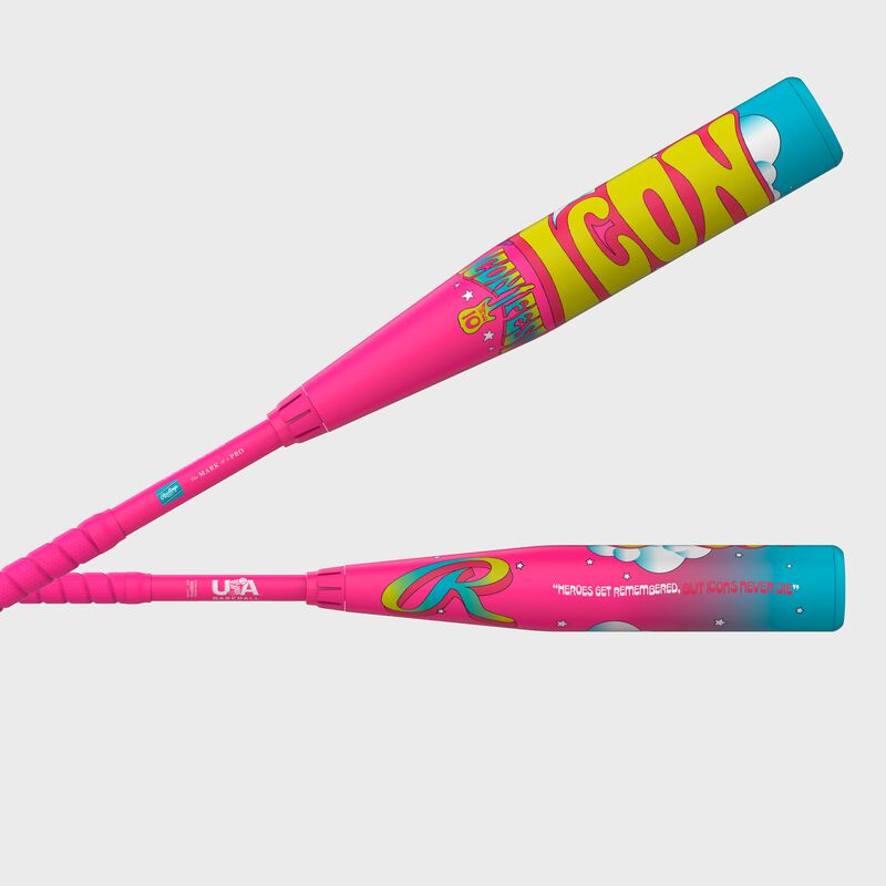2026 Rawlings -10 Icon Fest Pink USA Baseball Bat: RUS6IFP10