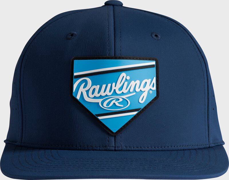 Rawlings Navy Home Plate Performance Flat Bill Snapback Hat