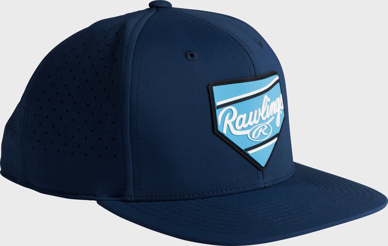 Rawlings Navy Home Plate Performance Flat Bill Snapback Hat