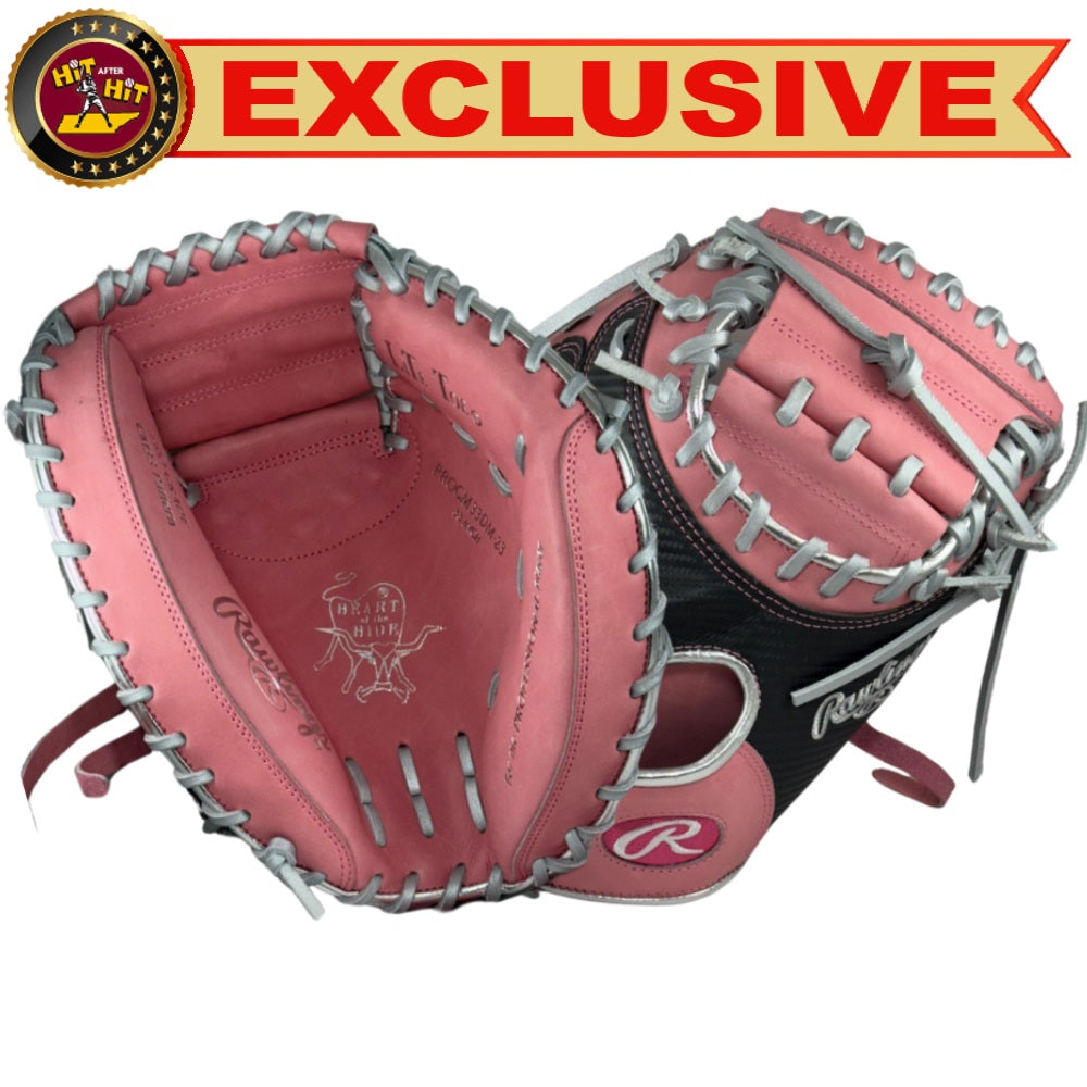 Rawlings Custom 33" Heart of the Hide Pink and Black Catchers Mitt: PROCM33DM-23