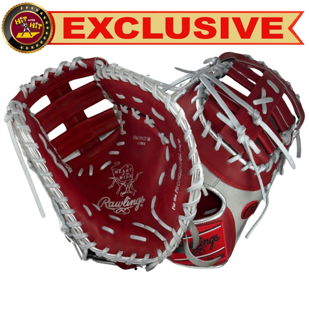 Rawlings Custom Gray/Red/Silver HOH 13" First Base Mitt: PRODCTC-10