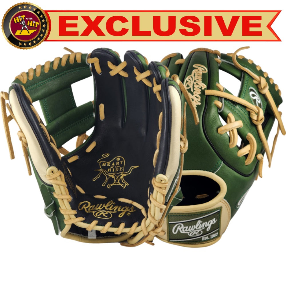 Rawlings Custom PRO312U-2 11.25" Infielders Glove - Military Green/Camel/Black