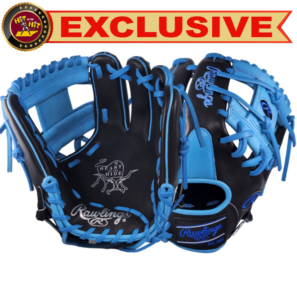 Rawlings Custom PRO204U-2 11.5" Infielders Glove - Black/Colombia Blue