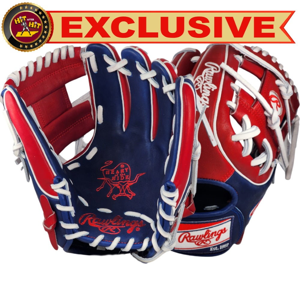 Rawlings Custom 11.25" Heart of the Hide Infield Glove - Royal/Red: PRO312U-2