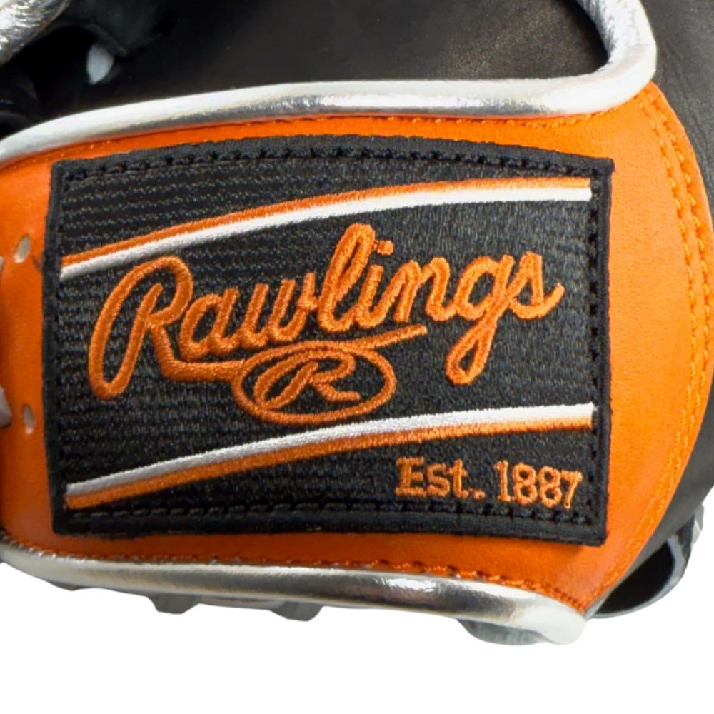 Rawlings Custom Black/Orange/Silver HOH 13" First Base Mitt: PRODCTC-10